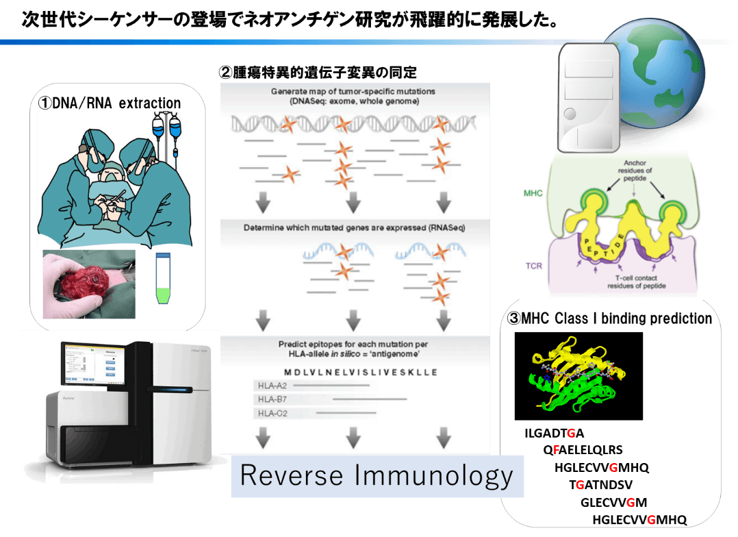 次世代シーケンサーの登場でネオアンチゲン研究が飛躍的に発展した。